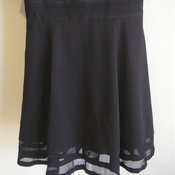 Calvin Klein Sleek Black A Line Midi Dress Medium Sz 14 - Picture 3 of 7